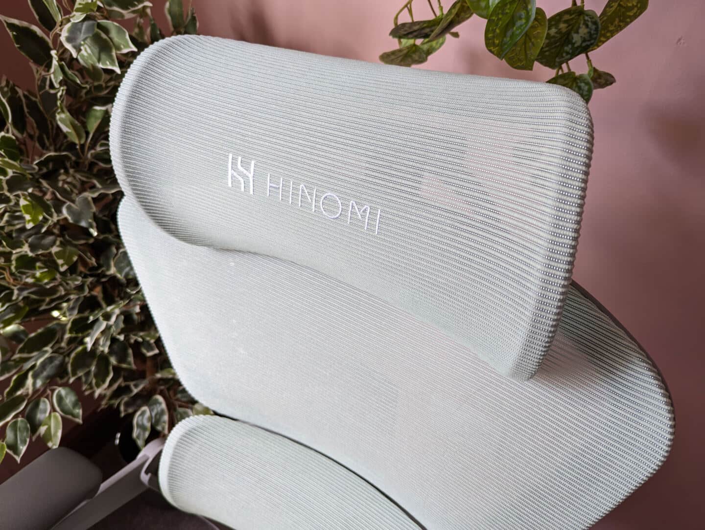 A closeup of the headrest of the Hinomi H1 Pro Ergonomic Office Chair