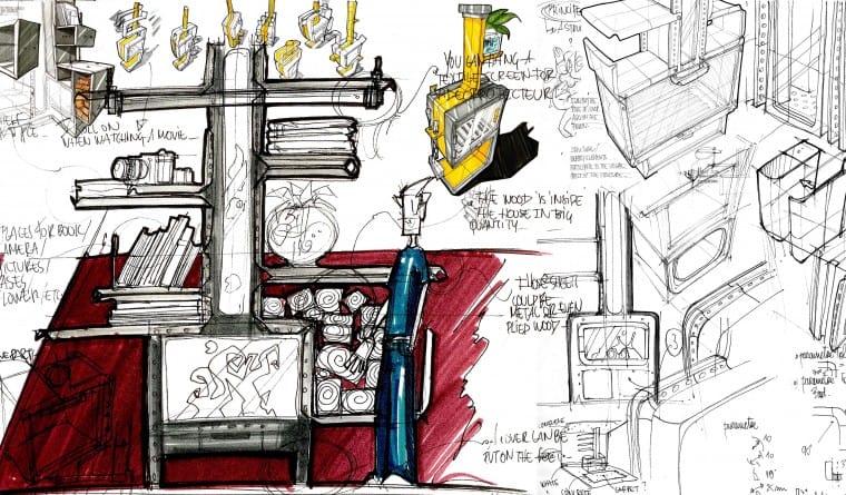 Vulcan Stove Sketch by Arthur Senant